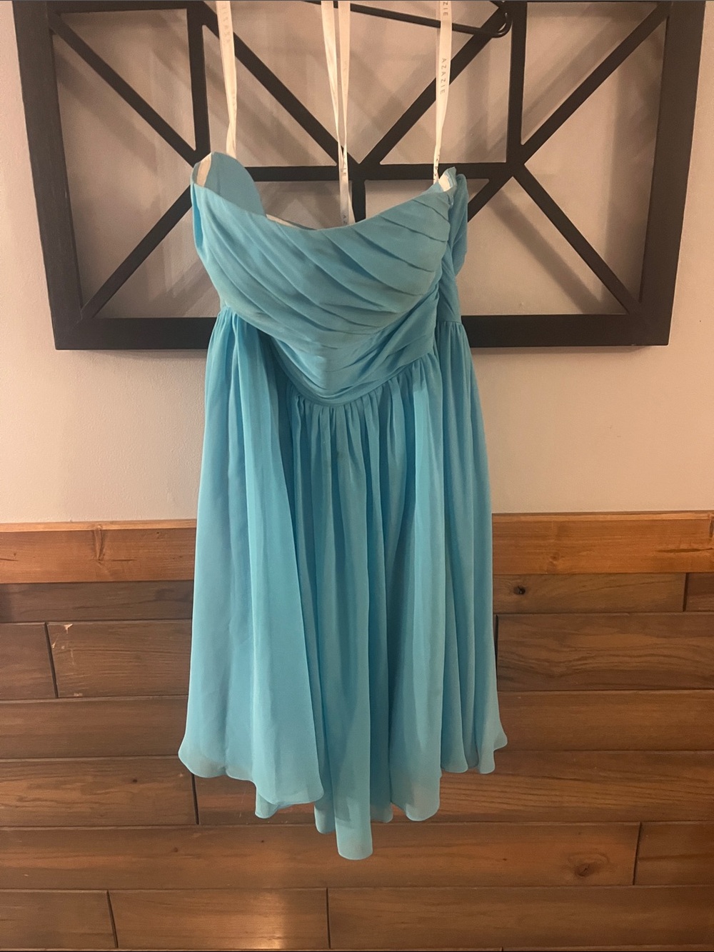 Azazie Aqua Blue Strapless Dress